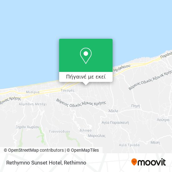 Rethymno Sunset Hotel χάρτης