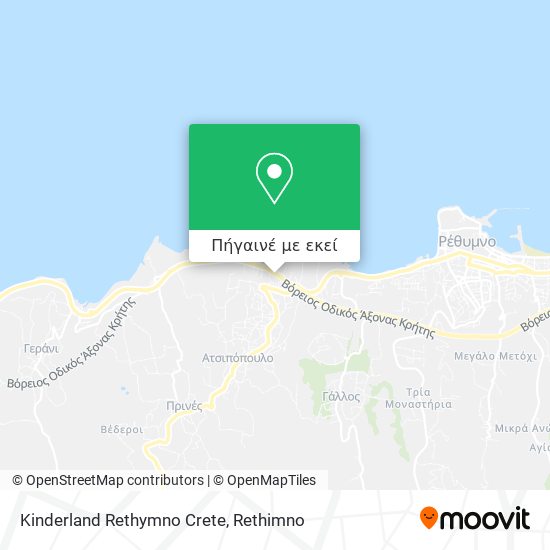 Kinderland Rethymno Crete χάρτης