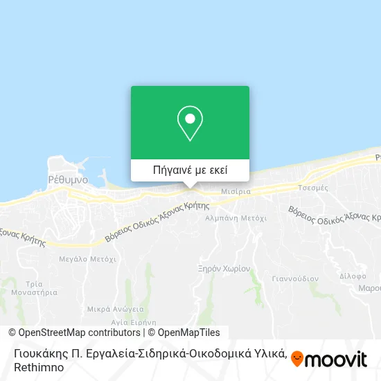 Γιουκάκης Π. Εργαλεία-Σιδηρικά-Οικοδομικά Υλικά χάρτης