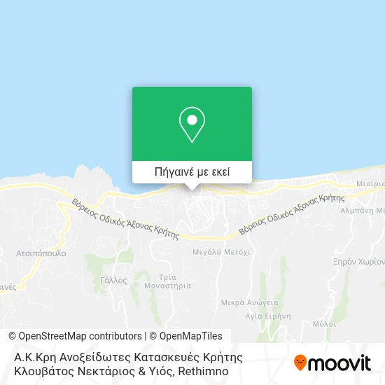 Α.Κ.Κρη Ανοξείδωτες Κατασκευές Κρήτης Κλουβάτος Νεκτάριος & Υιός χάρτης