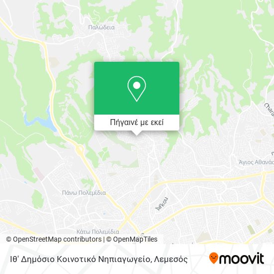 Ιθ' Δημόσιο Κοινοτικό Νηπιαγωγείο χάρτης