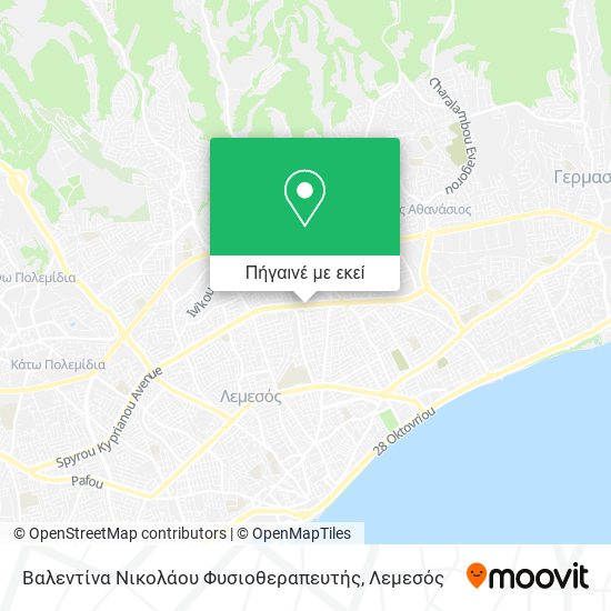 Βαλεντίνα Νικολάου Φυσιοθεραπευτής χάρτης