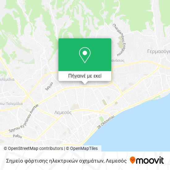 Σημείο φόρτισης ηλεκτρικών οχημάτων χάρτης
