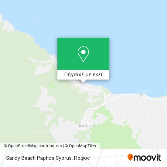 Sandy Beach Paphos Cyprus χάρτης