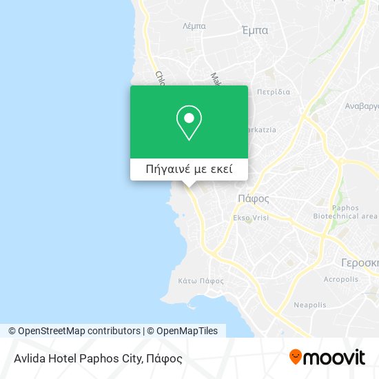 Avlida Hotel Paphos City χάρτης