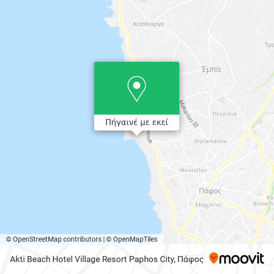Akti Beach Hotel Village Resort Paphos City χάρτης