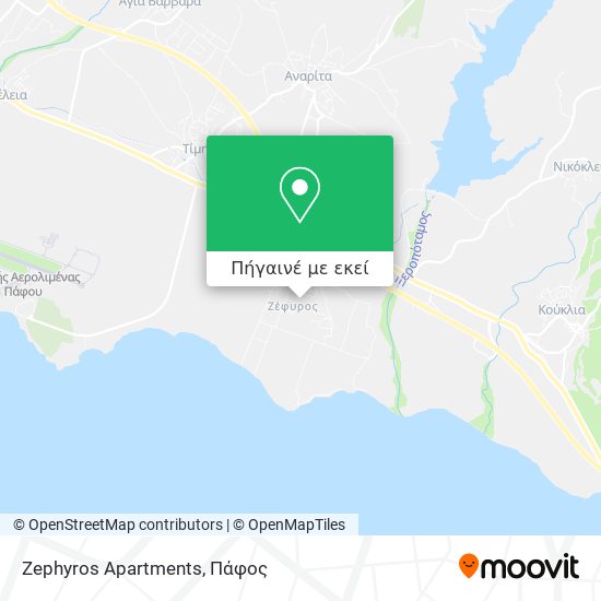 Zephyros Apartments χάρτης