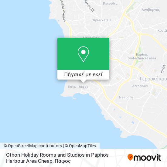 Othon Holiday Rooms and Studios in Paphos Harbour Area Cheap χάρτης