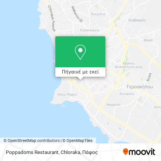 Poppadoms Restaurant, Chloraka χάρτης