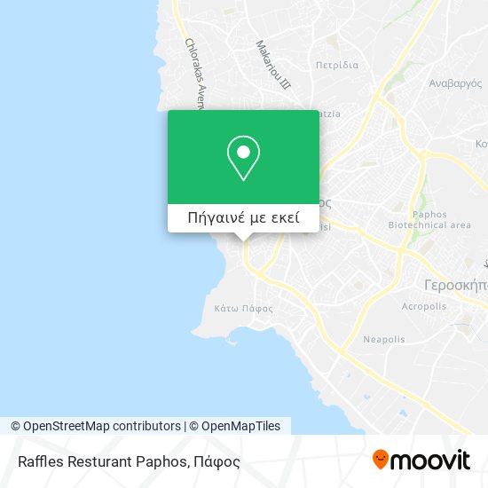 Raffles Resturant Paphos χάρτης