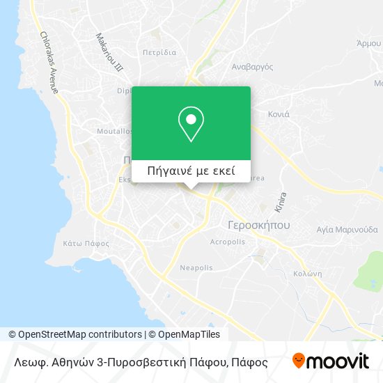 Λεωφ. Αθηνών 3-Πυροσβεστική Πάφου χάρτης