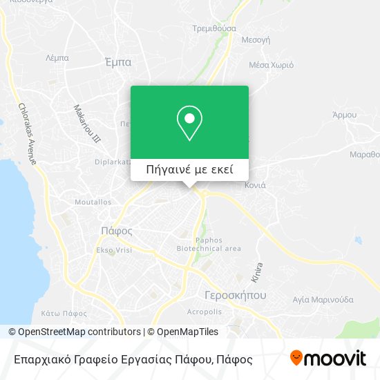 Επαρχιακό Γραφείο Εργασίας Πάφου χάρτης