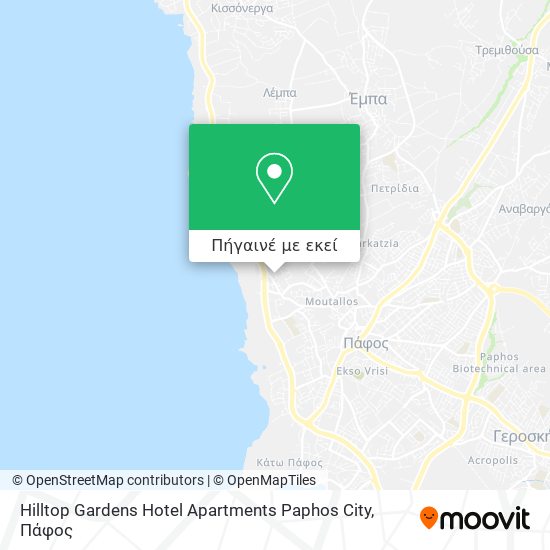 Hilltop Gardens Hotel Apartments Paphos City χάρτης