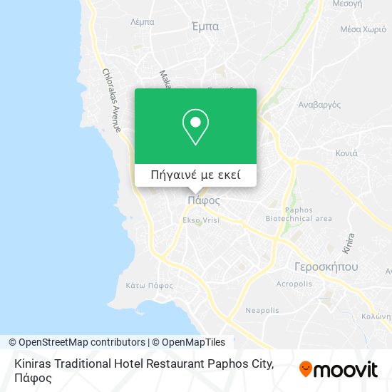 Kiniras Traditional Hotel Restaurant Paphos City χάρτης