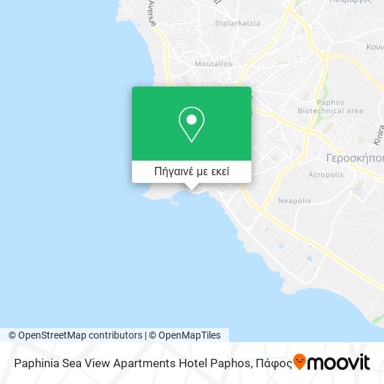Paphinia Sea View Apartments Hotel Paphos χάρτης