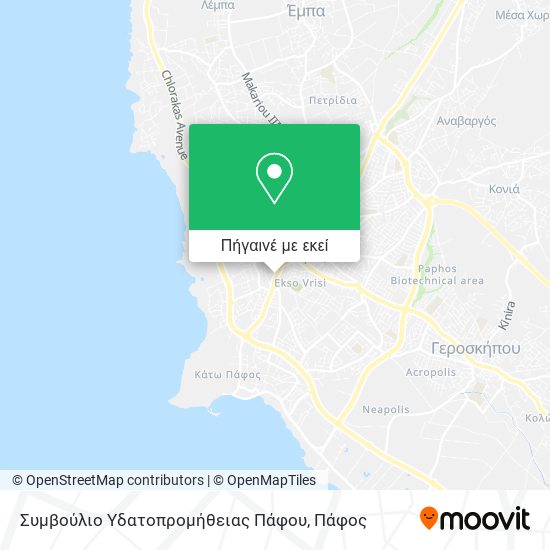 Συμβούλιο Υδατοπρομήθειας Πάφου χάρτης