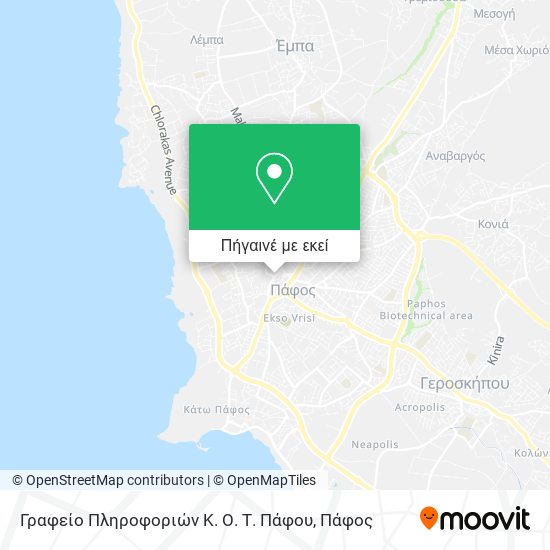 Γραφείο Πληροφοριών Κ. Ο. Τ. Πάφου χάρτης