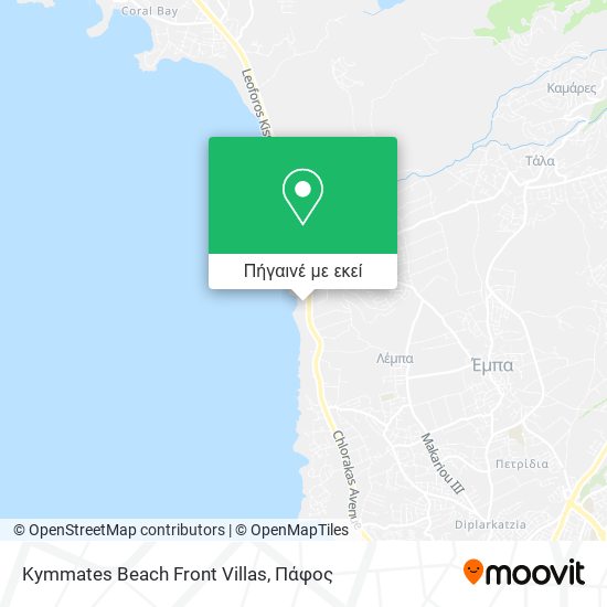 Kymmates Beach Front Villas χάρτης
