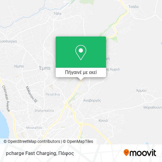 pcharge Fast Charging χάρτης