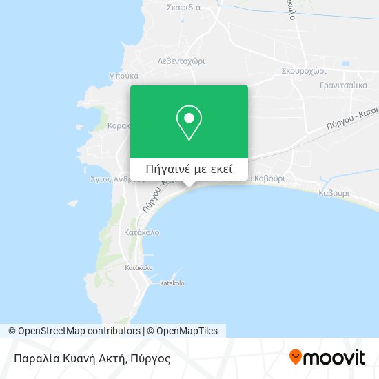 Παραλία Κυανή Ακτή χάρτης
