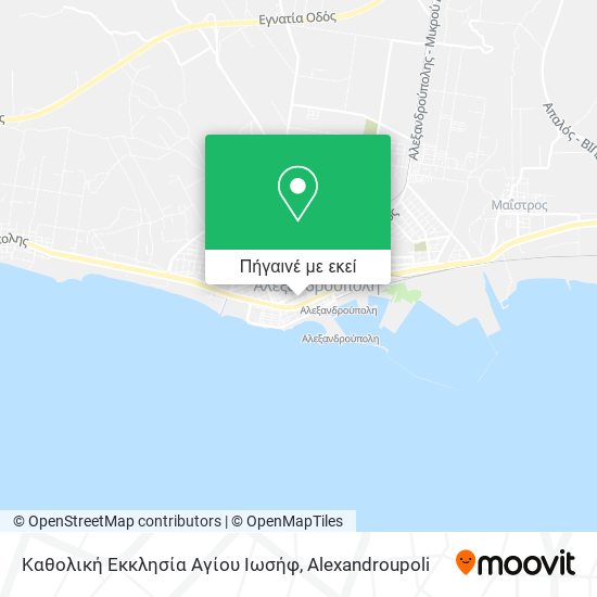 Καθολική Εκκλησία Αγίου Ιωσήφ χάρτης