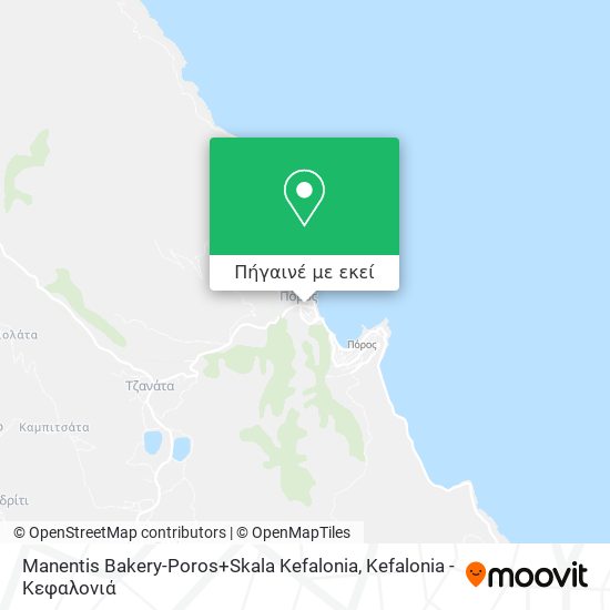Manentis Bakery-Poros+Skala Kefalonia χάρτης