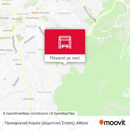 Προσφυγικά Καρέα (Δημοτική Στάση) χάρτης