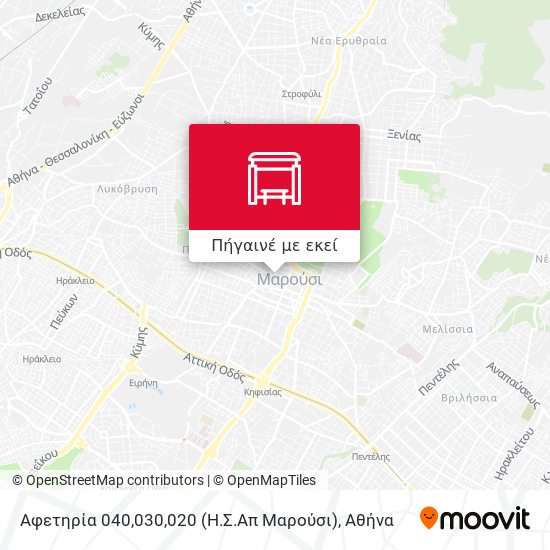 Αφετηρία 040,030,020 (Η.Σ.Απ Μαρούσι) χάρτης