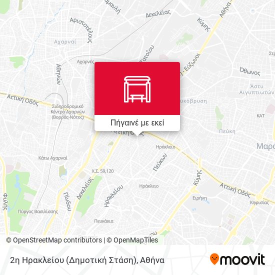 2η Ηρακλείου (Δημοτική Στάση) χάρτης