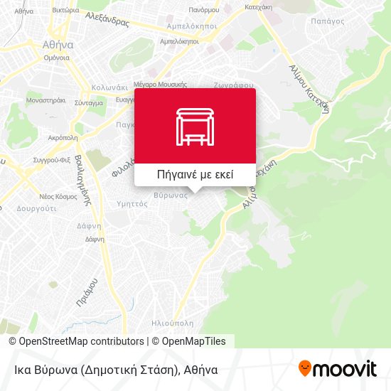 Ικα Βύρωνα (Δημοτική Στάση) χάρτης