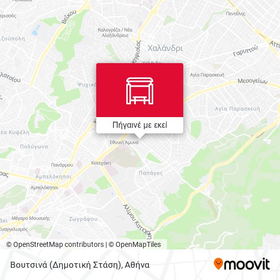 Βουτσινά (Δημοτική Στάση) χάρτης