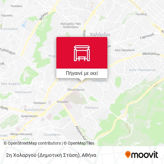 2η Χολαργού (Δημοτική Στάση) χάρτης