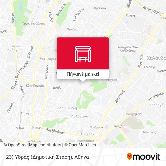 23) Υδρας (Δημοτική Στάση) χάρτης