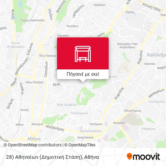 28) Αθηναίων (Δημοτική Στάση) χάρτης