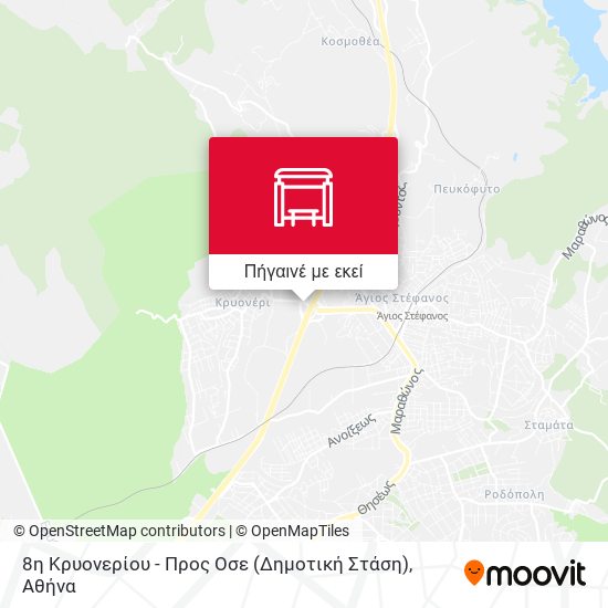 8η Κρυονερίου - Προς Οσε (Δημοτική Στάση) χάρτης