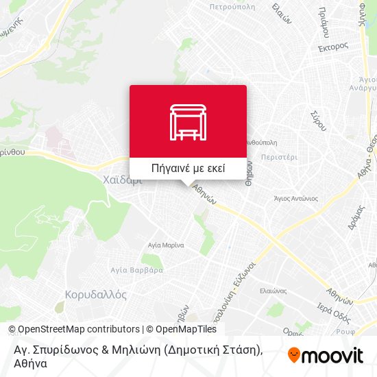 Αγ. Σπυρίδωνος & Μηλιώνη (Δημοτική Στάση) χάρτης