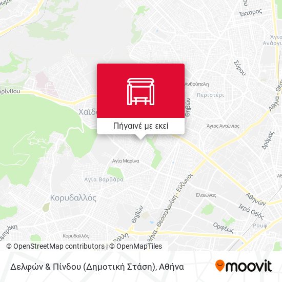 Δελφών & Πίνδου (Δημοτική Στάση) χάρτης