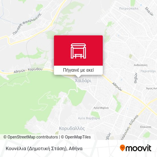 Κουνέλια (Δημοτική Στάση) χάρτης