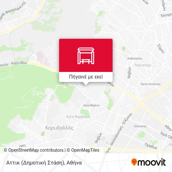 Αττικ (Δημοτική Στάση) χάρτης