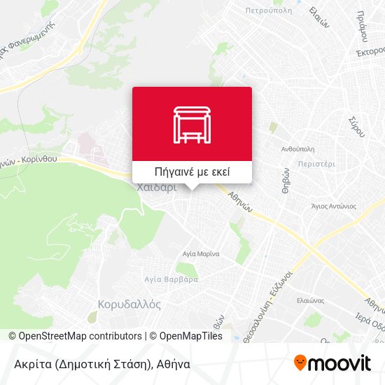 Ακρίτα (Δημοτική Στάση) χάρτης