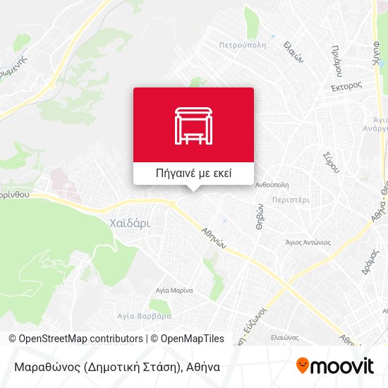 Μαραθώνος (Δημοτική Στάση) χάρτης