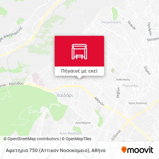 Αφετηρια 750 (Αττικον Νοσοκομειο) χάρτης