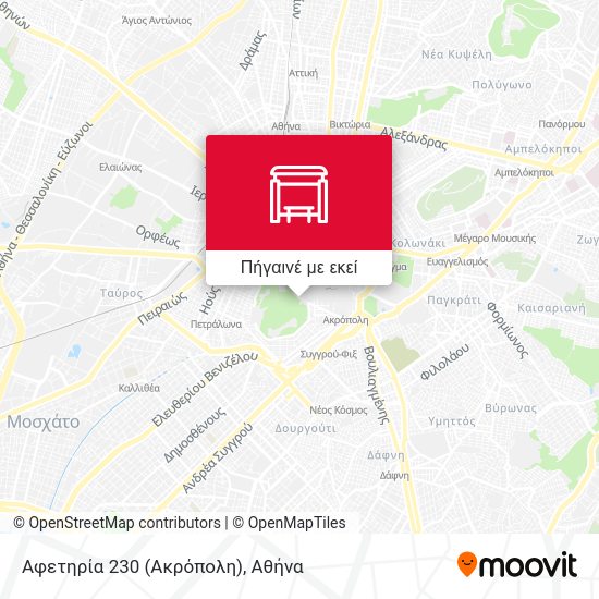 Αφετηρία 230 (Ακρόπολη) χάρτης