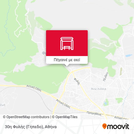 30η Φυλής (Γήπεδο) χάρτης