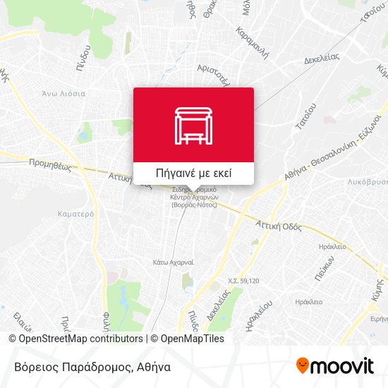 Βόρειος Παράδρομος χάρτης