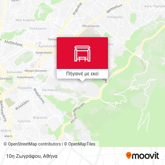 10η Ζωγράφου χάρτης
