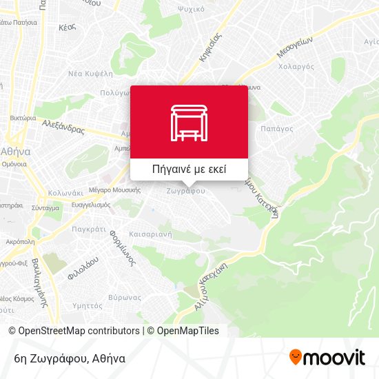 6η Ζωγράφου χάρτης