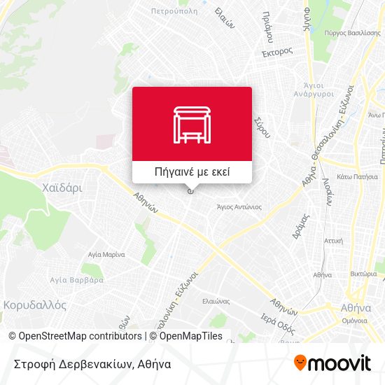 Στροφή Δερβενακίων χάρτης