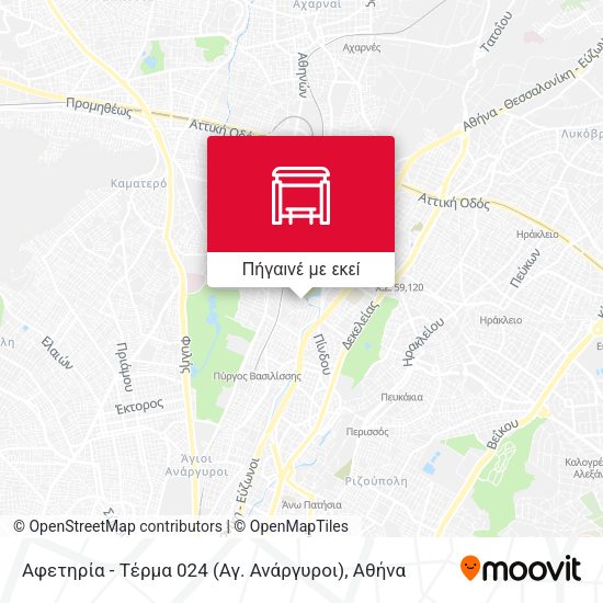 Αφετηρία - Τέρμα 024 (Αγ. Ανάργυροι) χάρτης