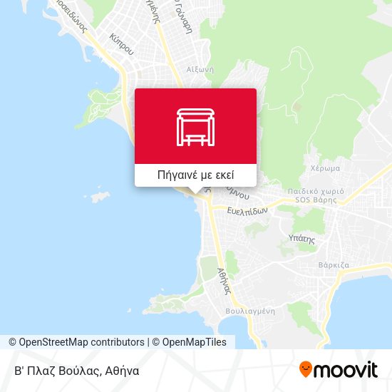 Β' Πλαζ Βούλας χάρτης